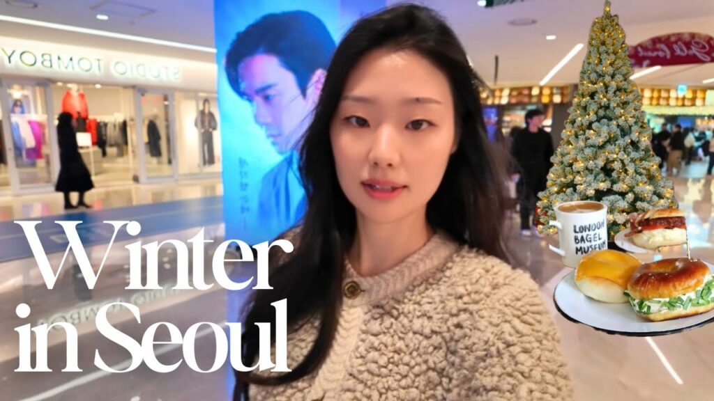 Korea Vlog ❄️ Winter in Seoul with Family, Girlsmas, London Bagel Museum Cafe, Korean Buffet
